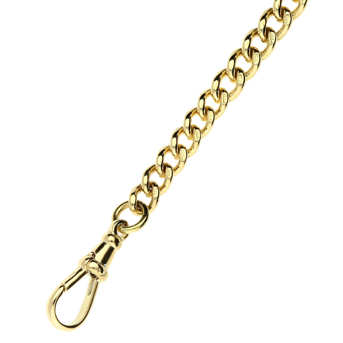 9ct Yellow Gold Albert Bracelet & T-Bar - 8.5" - 19.9g
