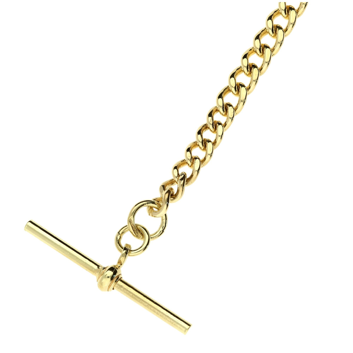 9ct Yellow Gold Albert Bracelet & T-Bar - 8.5" - 19.9g