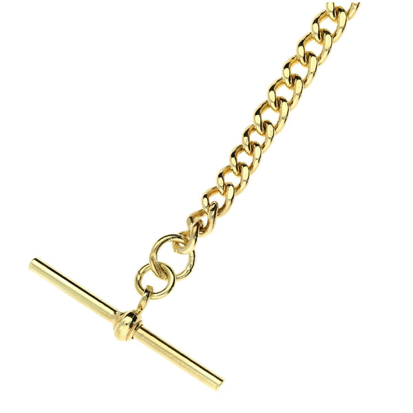 9ct Yellow Gold Albert Bracelet & T-Bar - 8.5" - 19.9g