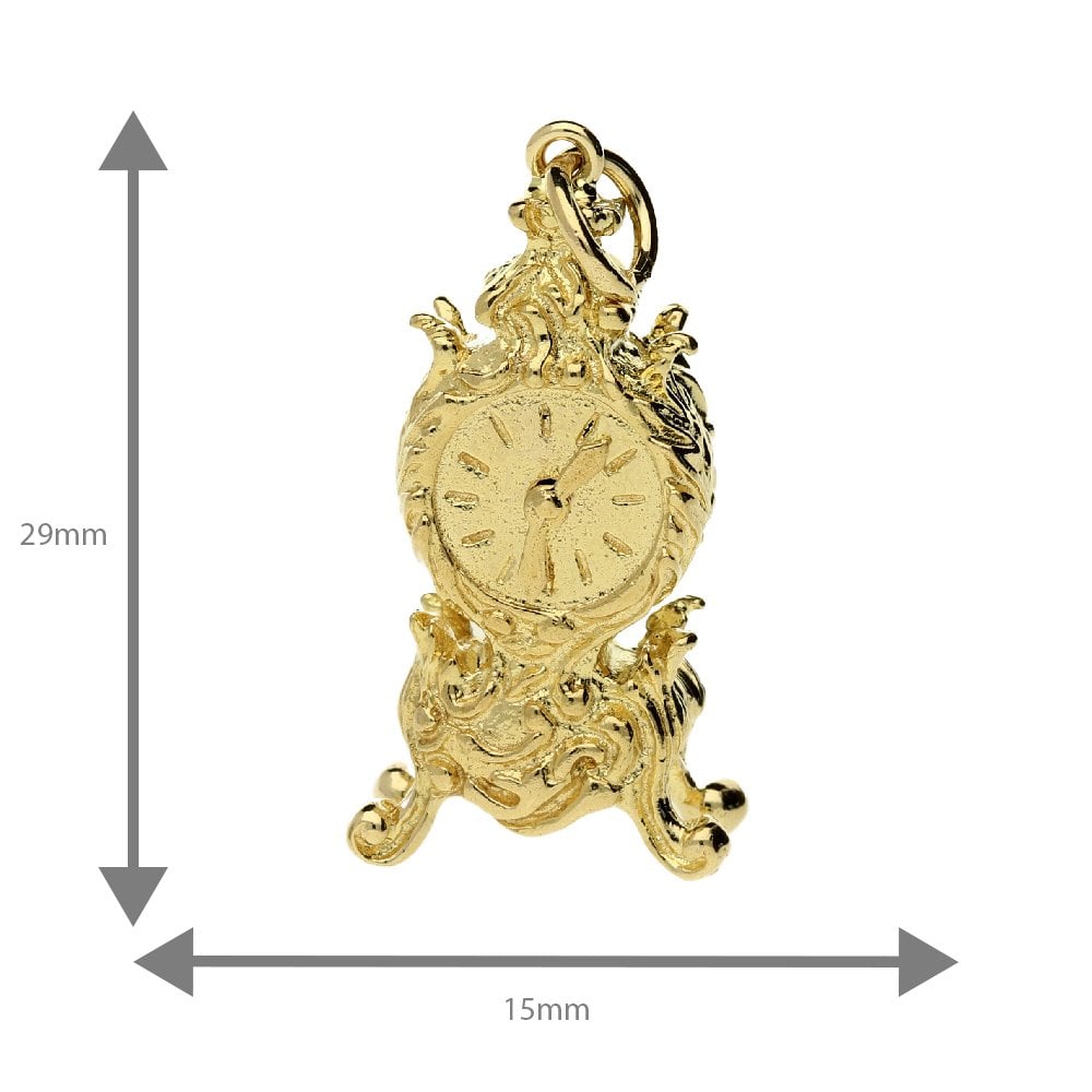 9ct Yellow Gold Carriage Clock Charm - 6.8g