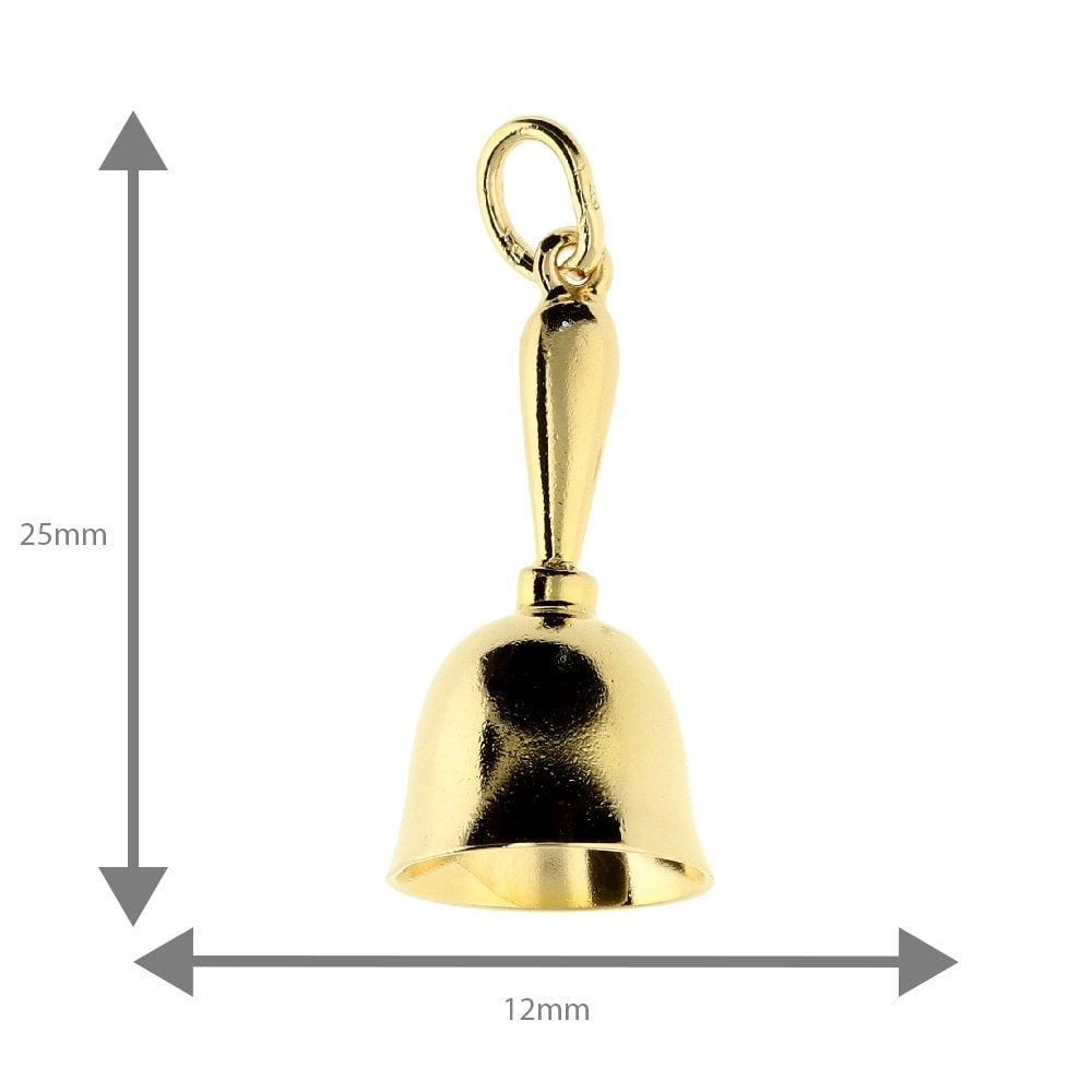 9ct Yellow Gold Bell Charm - 3.1g