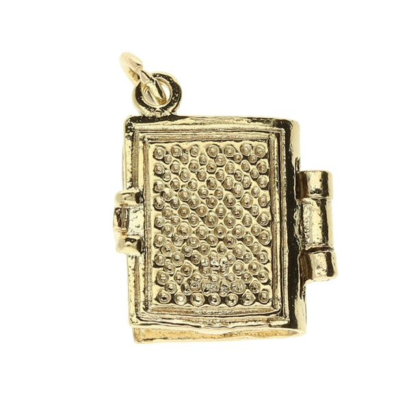 9ct Yellow Gold Bible Charm - 4.9g