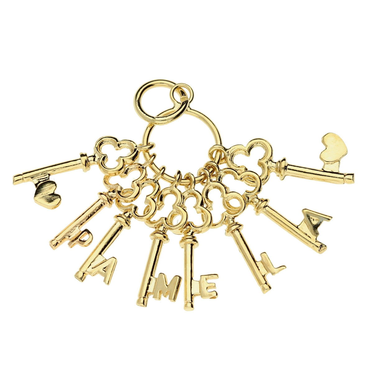 9ct Yellow Gold 'I Love Pamela' Charm - 3.7g
