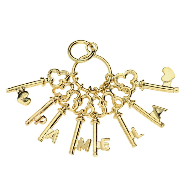 9ct Yellow Gold 'I Love Pamela' Charm - 3.7g