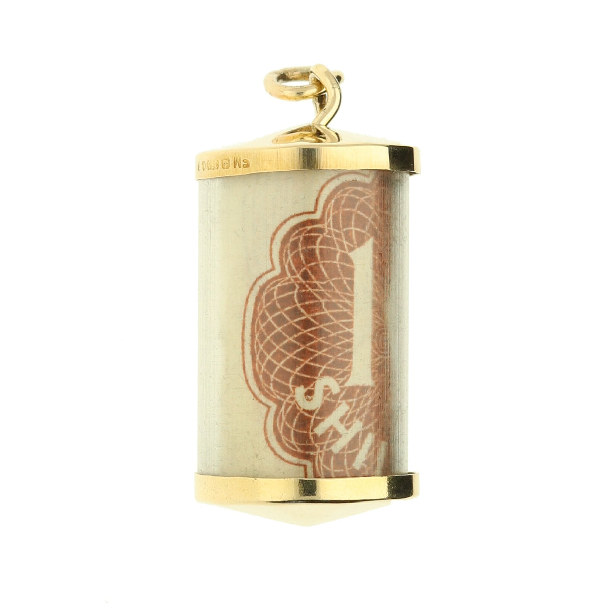9ct Yellow Gold Ten Shilling Note Charm - 2.8g