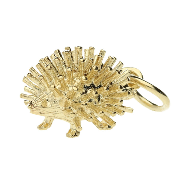 9ct Yellow Gold Hedgehog Charm - 2.6g