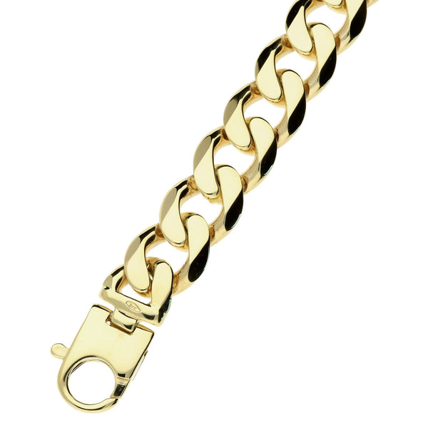 9ct Yellow Gold Heavy Curb Bracelet 60.6g
