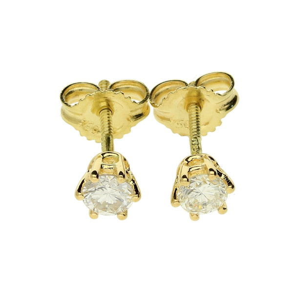 18ct Yellow Gold Diamond Stud Earrings - 0.54ct