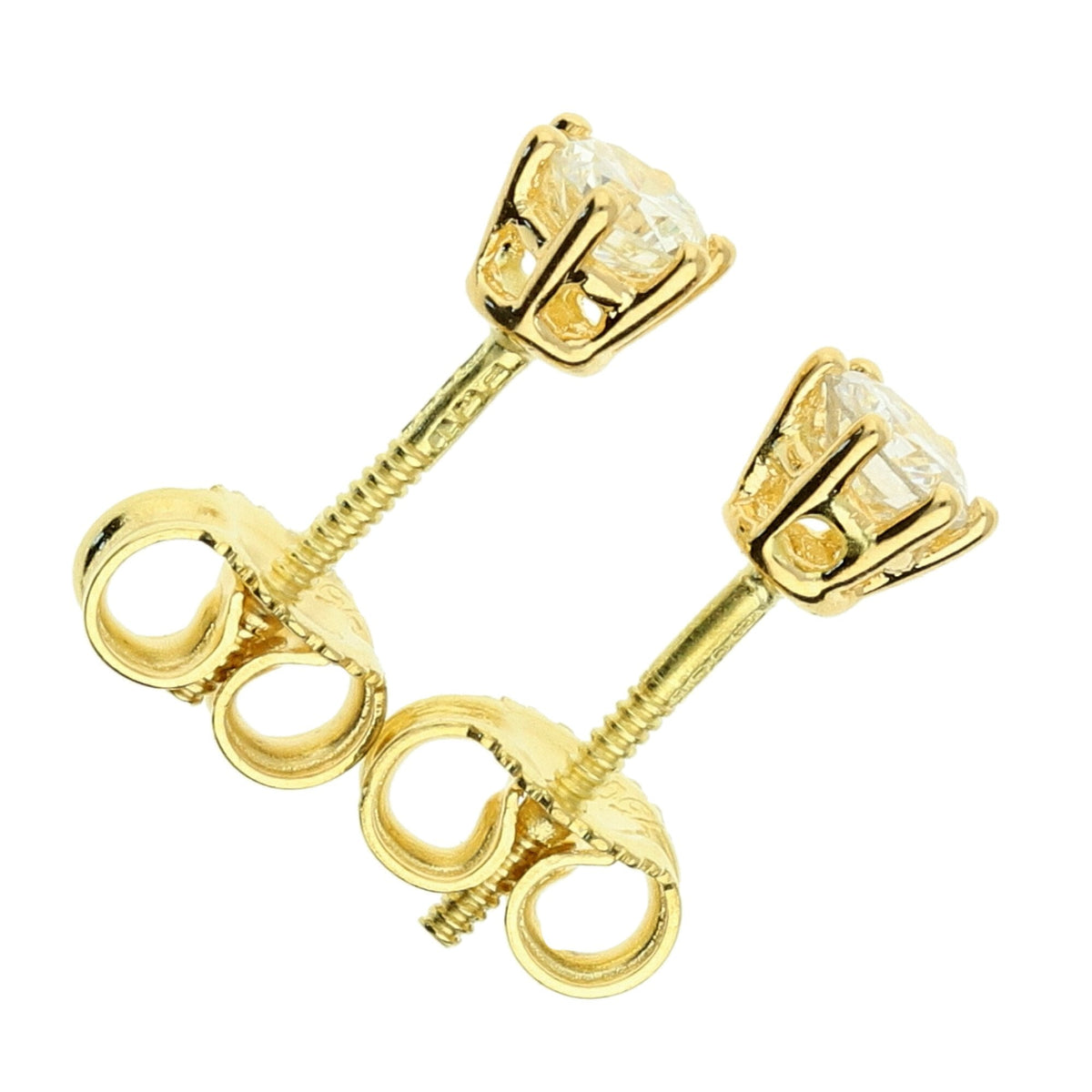 18ct Yellow Gold Diamond Stud Earrings - 0.54ct