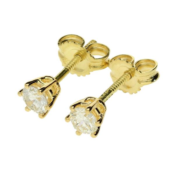 18ct Yellow Gold Diamond Stud Earrings - 0.54ct