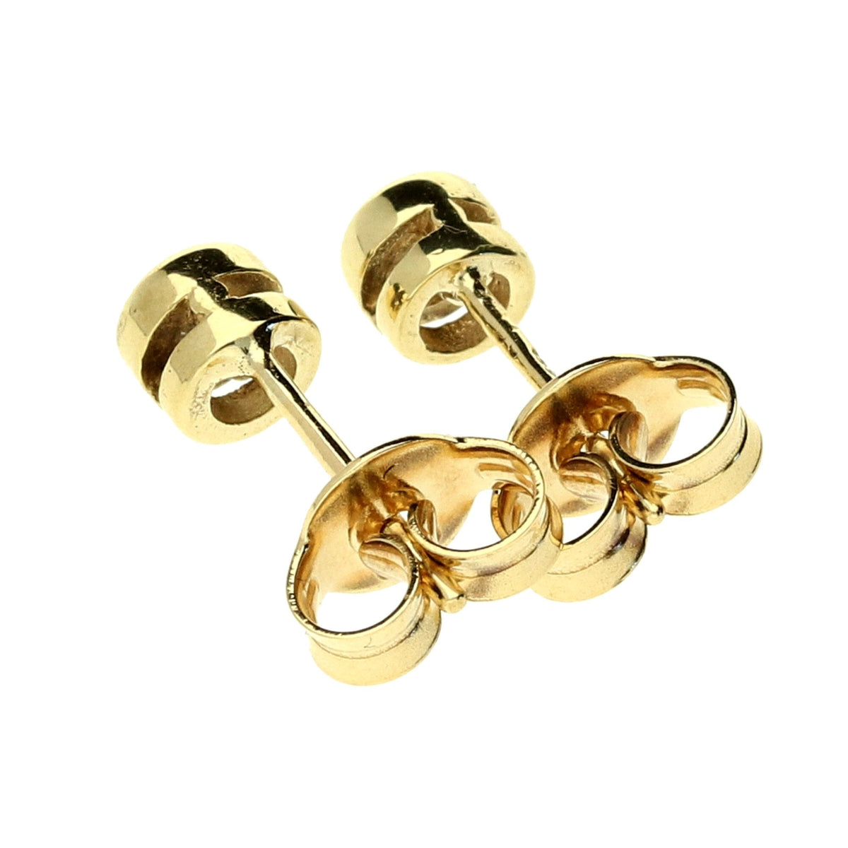 9ct Yellow Gold Diamond Rub Over Earrings - 0.22ct
