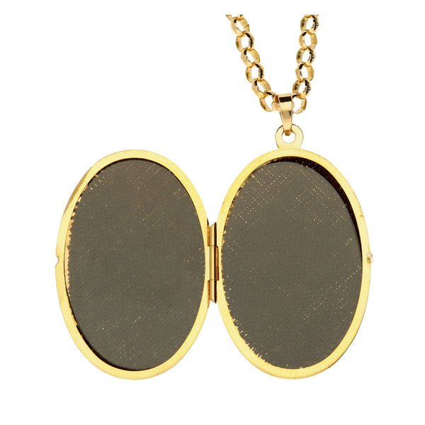9ct Yellow Gold Oval Locket and 18" Belcher Chain- 11.8g