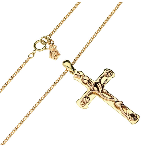 9ct Rose Gold Clogau Chain + 10ct Clogau Cross - 6.8g