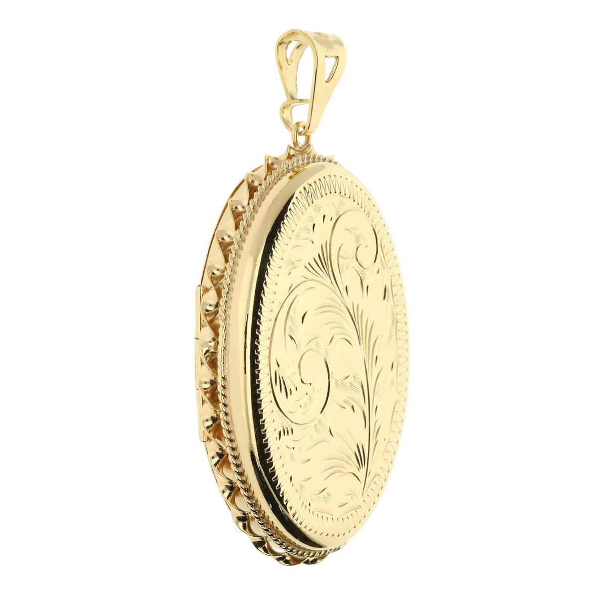 9ct Gold Medium Size Patterned Locket - 11.2g