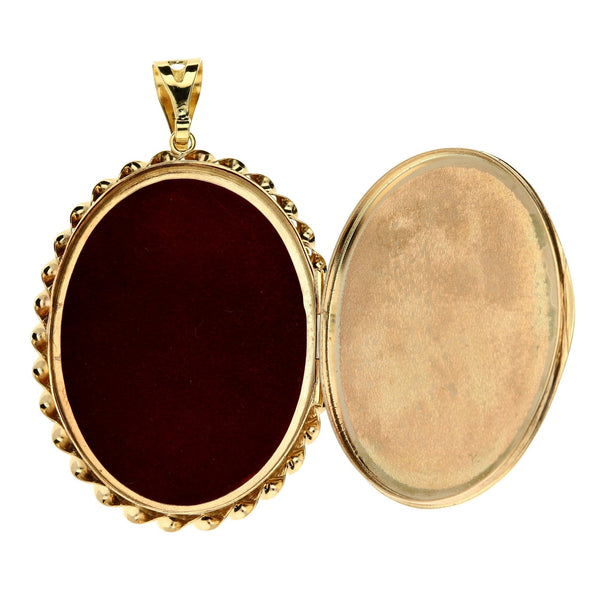 9ct Gold Medium Size Patterned Locket - 11.2g