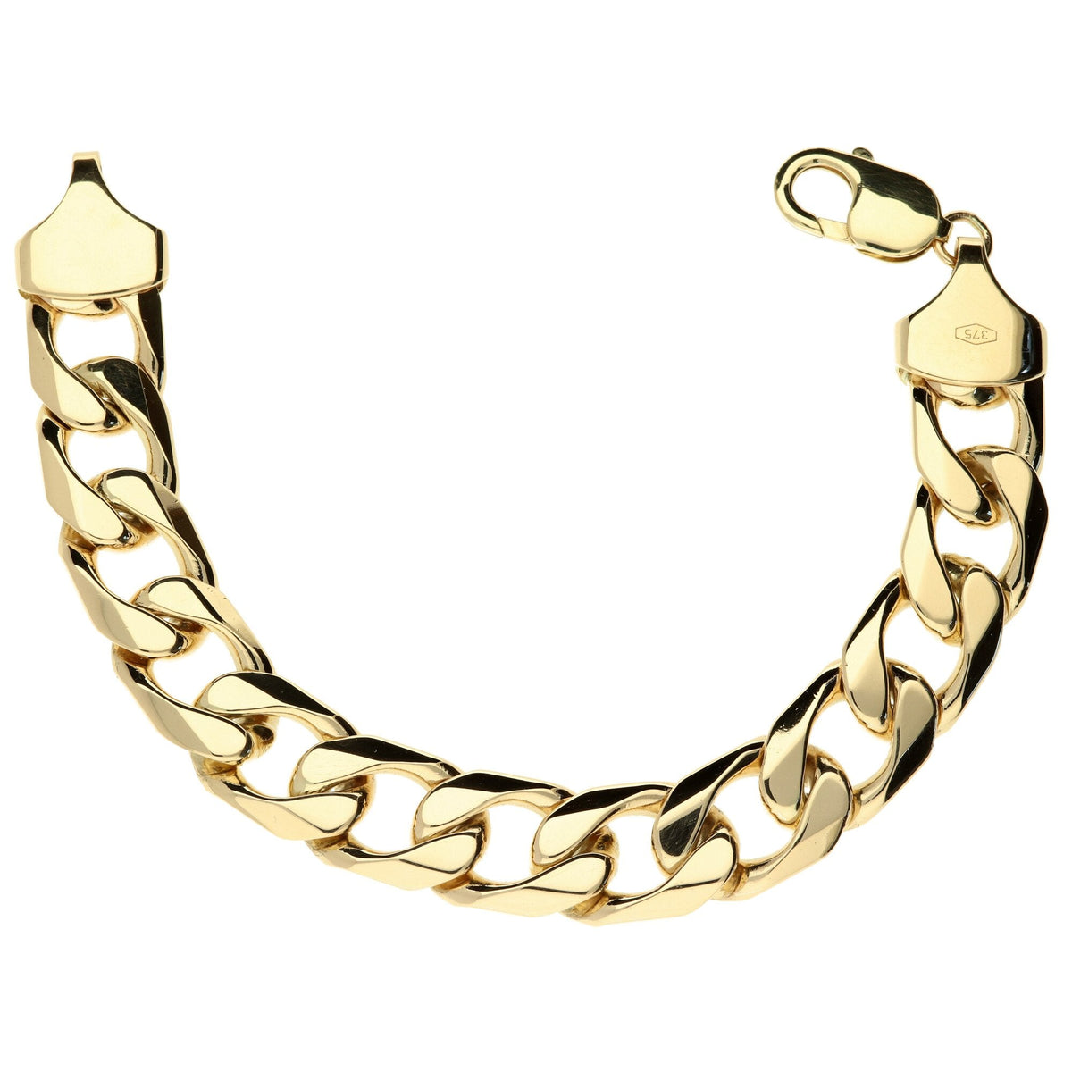 9ct Yellow Gold Curb Bracelet - 8 Inches - 62.4g