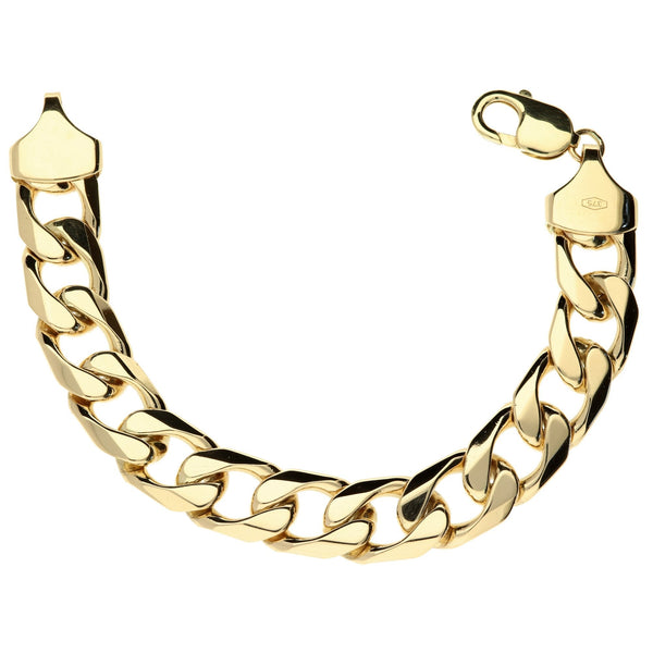 9ct Yellow Gold Curb Bracelet - 8 Inches - 62.4g