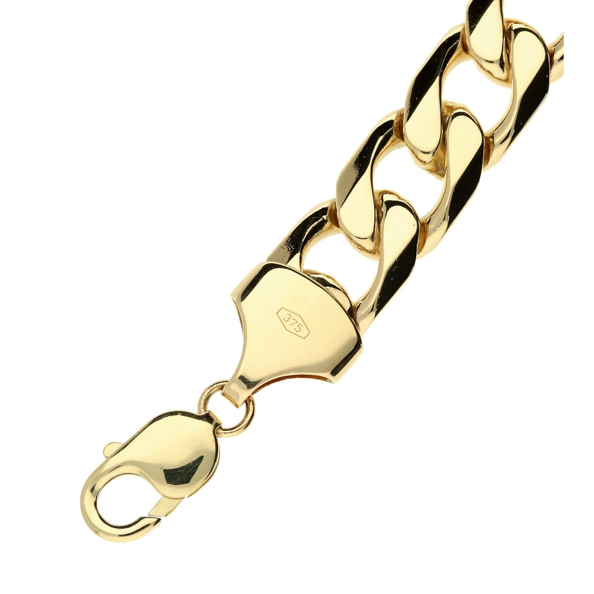 9ct Yellow Gold Curb Bracelet - 8 Inches - 62.4g