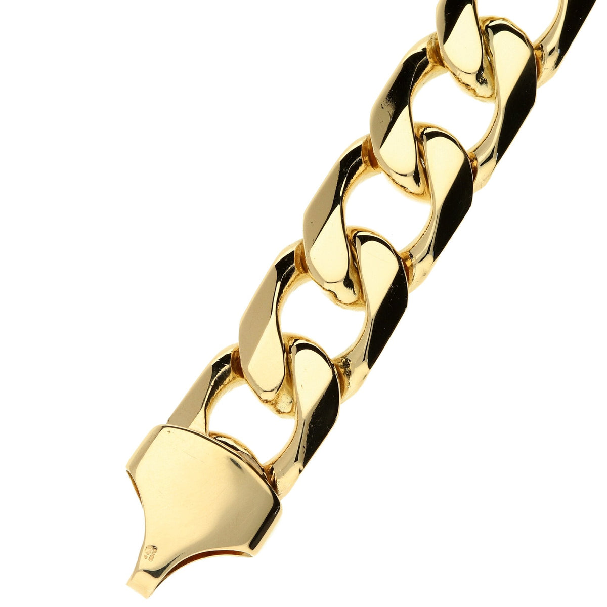 9ct Yellow Gold Curb Bracelet - 8 Inches - 62.4g