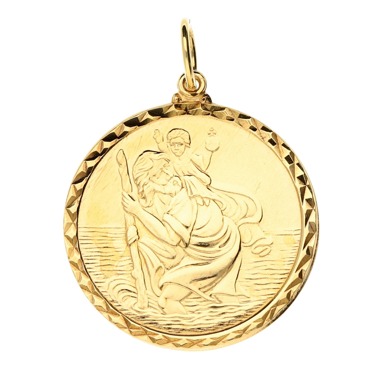 9ct Yellow Gold Medium-Sized St Christopher Pendant - 3.9g