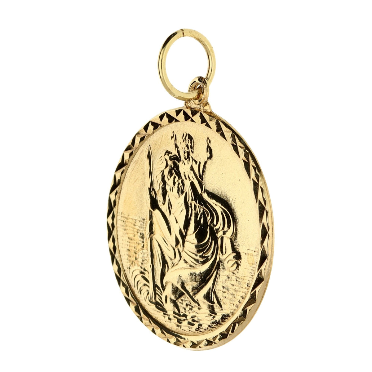 9ct Yellow Gold Medium-Sized St Christopher Pendant - 3.9g