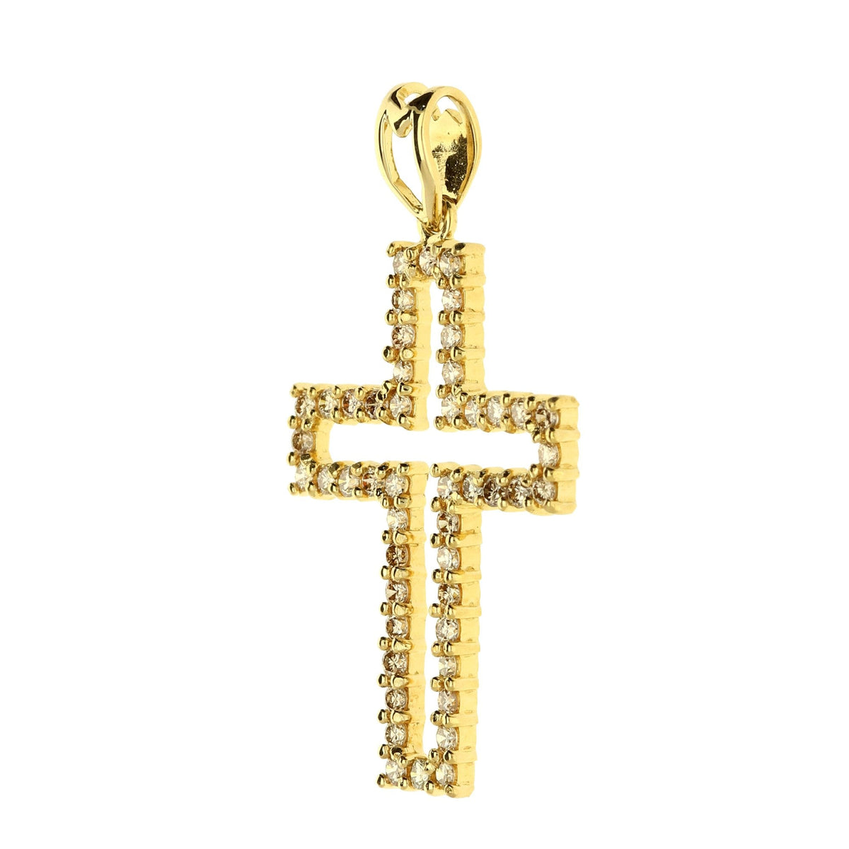 18ct Yellow Gold Diamond Cross - 1.00ct