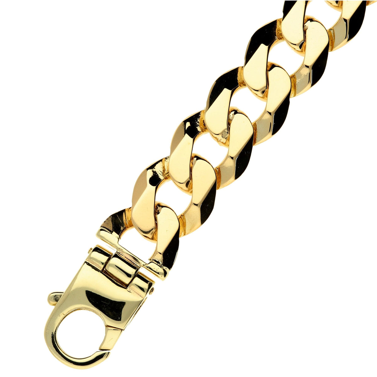9ct Gold Heavy Curb Bracelet 9 Inch - 60.5g