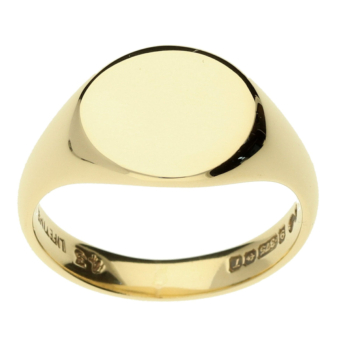 9ct Yellow Gold Signet Ring - Size S - 7.4g