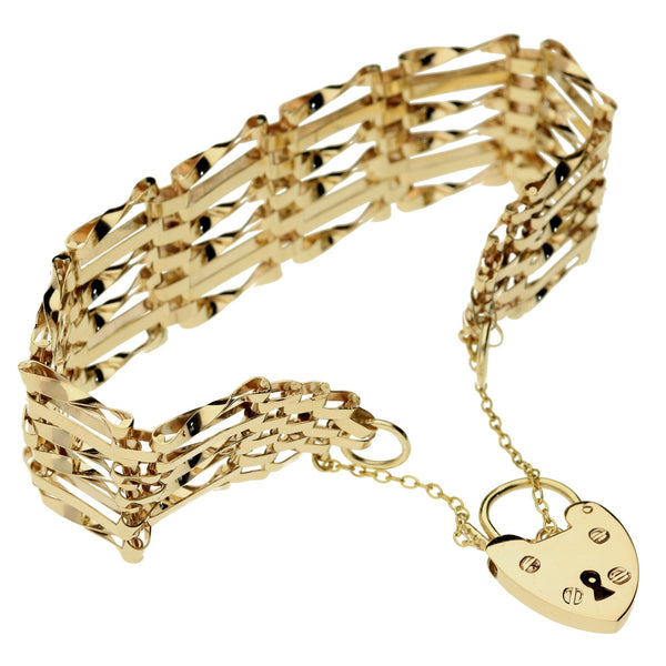 9ct Yellow Gold Gate Bracelet - 15.1g