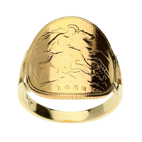 1982 Half Bent-Over Sovereign Ring - Size M - 5.2g