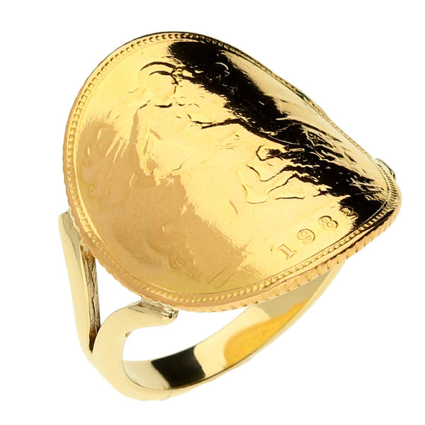 1982 Half Bent-Over Sovereign Ring - Size M - 5.2g