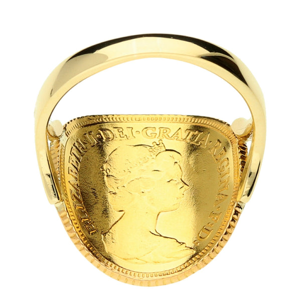1982 Half Bent-Over Sovereign Ring - Size M - 5.2g