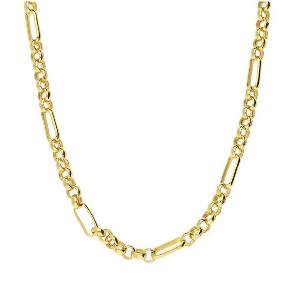 9ct Gold 20 inch Ladies Belcher Figaro Chain - 5.7g