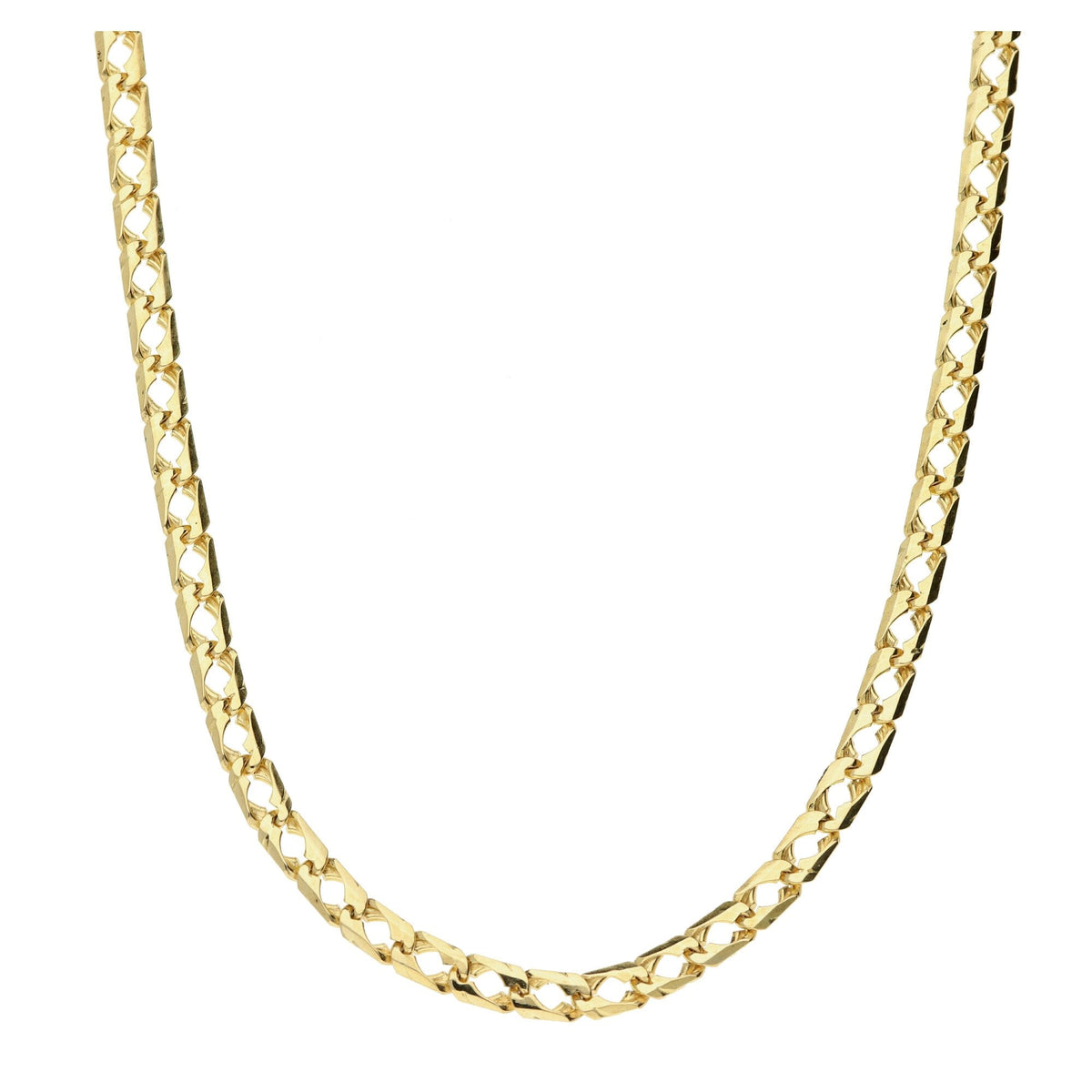9ct Yellow Gold Ladies Fancy Curb Chain - 24 inch - 12.4g