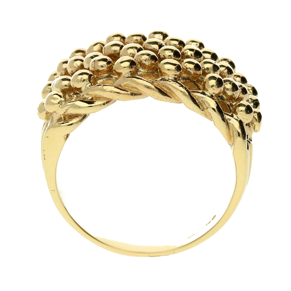9ct Yellow Gold Shot Ring Size S - 16.8g