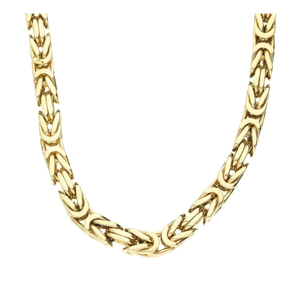 9ct Yellow Gold Heavy Byzantine Gents Chain - 28 inch - 101.2g