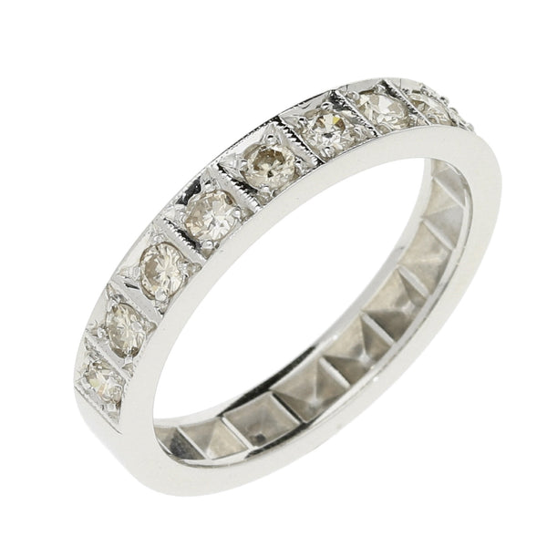 18ct White Gold Diamond Half Eternity Ring - 0.50ct