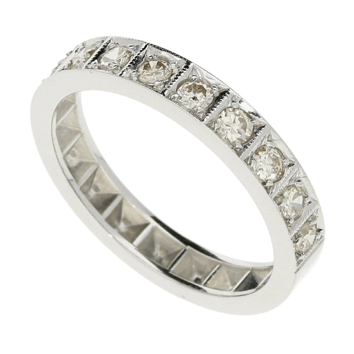 18ct White Gold Diamond Half Eternity Ring - 0.50ct