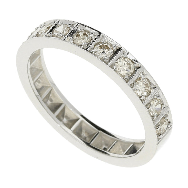 18ct White Gold Diamond Half Eternity Ring - 0.50ct