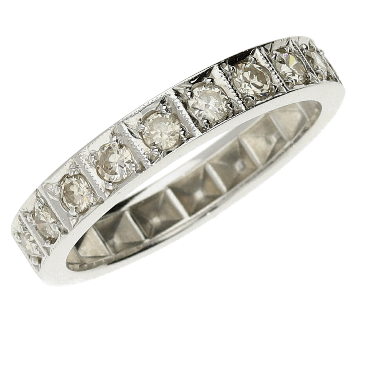 18ct White Gold Diamond Half Eternity Ring - 0.50ct