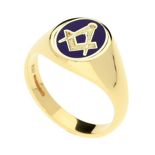 9ct Yellow Gold Masonic Reversible Ring - 7.2g