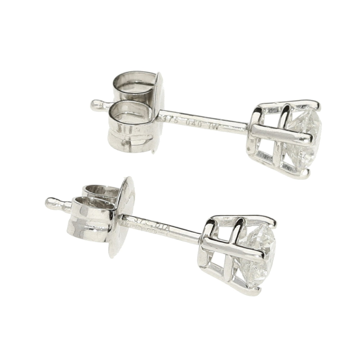 9ct White Gold Diamond Stud Earrings - 0.39ct