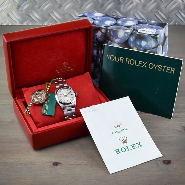 Oyster Perpetual 67480 - Midsize Watch - Silver Dial - 1999