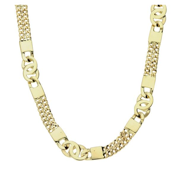 9ct Yellow Gold Fancy Necklace - 18 inch - 16.6g
