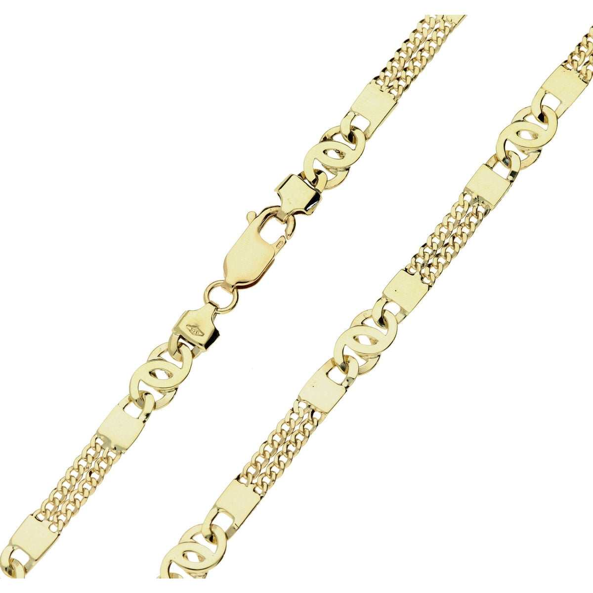 9ct Yellow Gold Fancy Necklace - 18 inch - 16.6g