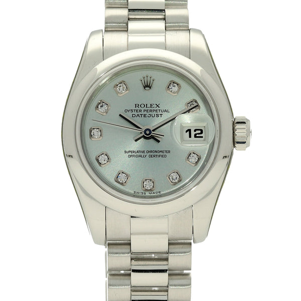 Datejust 179166 - Ladies Platinum & Diamond Watch - 2005