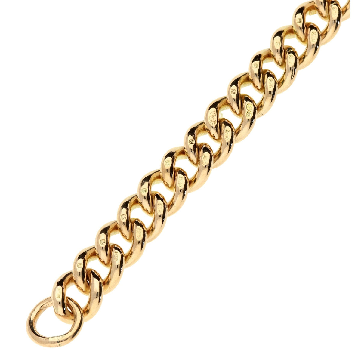 9ct Rose Gold Albert Bracelet - 8 Inch - 41.2g