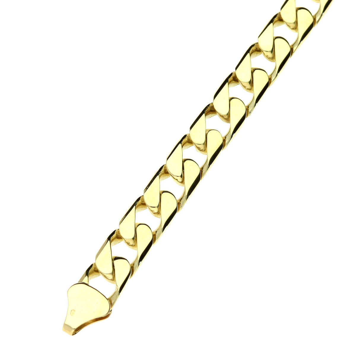 9ct Yellow Gold Flat Curb Bracelet 9'' - 19.9g
