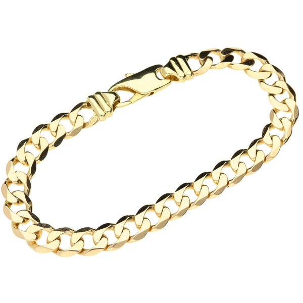 9ct Yellow Gold Flat Curb Bracelet 8'' - 20.5g