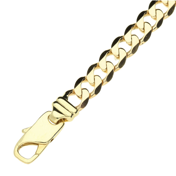 9ct Yellow Gold Flat Curb Bracelet 8'' - 20.5g
